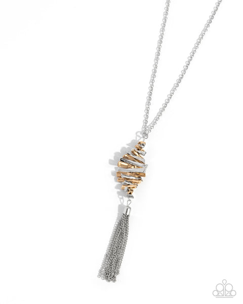 Logging Off - Multi (Silver & Gold) Necklace Paparazzi