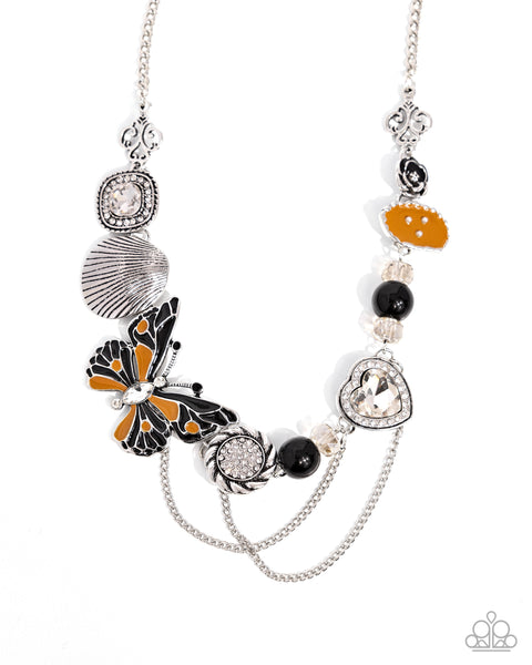 Whimsical Whisper - Black Butterfly Necklace Paparazzi
