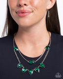 Confident Cascade - Green Necklace Paparazzi