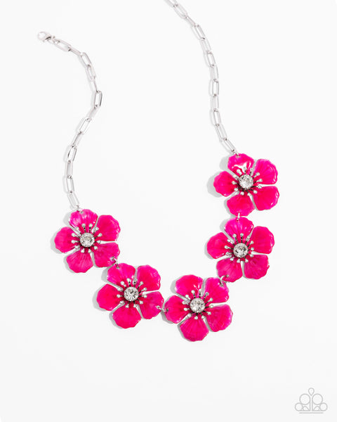 Eternal Efflorescence - Pink Floral Necklace Paparazzi