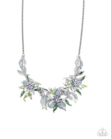 Floral Protocol - Blue Floral Necklace Paparazzi