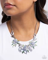 Floral Protocol - Blue Floral Necklace Paparazzi