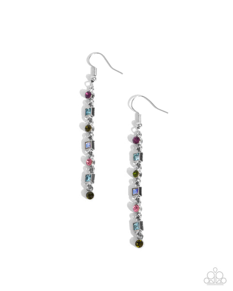 Square Slope - Multi Earrings Paparazzi