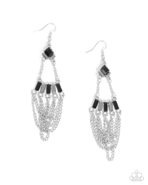 Fringe Fantasy - Black Earrings Paparazzi