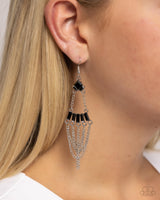 Fringe Fantasy - Black Earrings Paparazzi