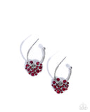 Valentines Valor - Red Heart Rhinestone Earrings Paparazzi