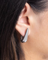 Positive Change - Silver Hinge Hoop Earrings Paparazzi