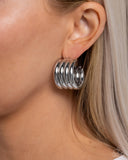 Continuous Construction - Silver Earrings Paparazzi