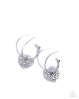 Valentines Valor - White Heart Earrings Paparazzi