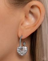 Valentines Valor - White Heart Earrings Paparazzi