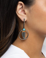 Feathered Future - Blue Feather Earrings Paparazzi