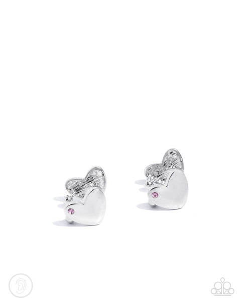 Valentines Vanity - Pink Heart Cuff Earring Paparazzi