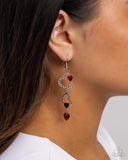 Courting Cascade - Red Heart Earrings Paparazzi