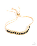 Dancing Decade - Black & Gold Slide Bracelet Paparazzi