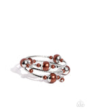 Palatial Pearls - Brown Pearl Coil Bracelet Paparazzi