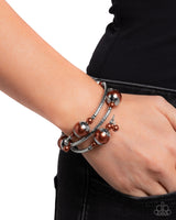 Palatial Pearls - Brown Pearl Coil Bracelet Paparazzi