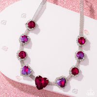 Valentines Vibe - Pink Heart Necklace Paparazzi