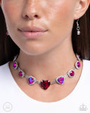 Valentines Vibe - Pink Heart Necklace Paparazzi