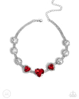 Valentines Vibe - Red Heart Choker Necklace Paparazzi