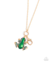 Tree Frog - Gold Frog Necklace Paparazzi