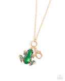 Tree Frog - Gold Frog Necklace Paparazzi