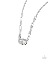 Tilted Tutor - White Necklace Paparazzi