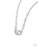 Tilted Tutor - White Necklace Paparazzi