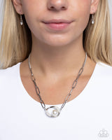 Tilted Tutor - White Necklace Paparazzi