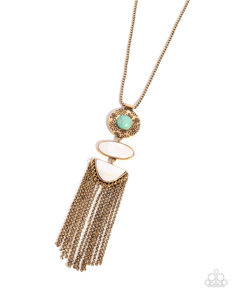 Textured Tourist - Gold Necklace Paparazzi