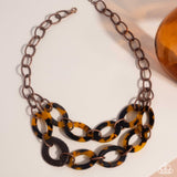Patterned Presto - Copper Tortoise Shell Necklace Paparazzi