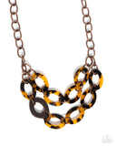 Patterned Presto - Copper Tortoise Shell Necklace Paparazzi