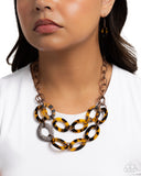 Patterned Presto - Copper Tortoise Shell Necklace Paparazzi