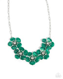 Eternal Efflorescence - Green Floral Necklace Paparazzi