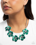 Eternal Efflorescence - Green Floral Necklace Paparazzi