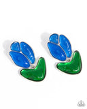 Tulip Triumph - Blue Floral Earrings Paparazzi