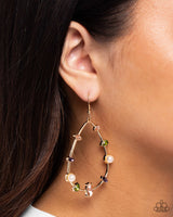 Dazzling Diversity - Gold w/ Multi colored Gems Earrings Paparazzi