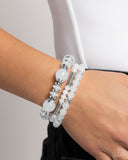 Flashy Frugality - White Bracelets Paparazzi