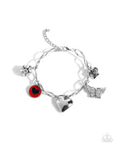 Lullaby Lucky - Red Charm Bracelet Paparazzi