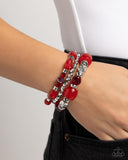 Defaced Dare - Red Bracelets Paparazzi