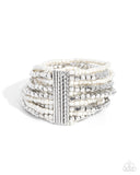 Spirited Stack - White Seed Bead Bracelet Paparazzi