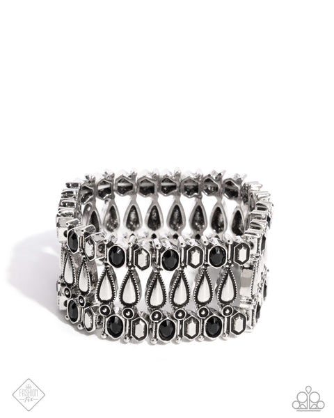 Festival Fencing - Black Bracelet Paparazzi