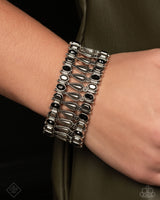 Festival Fencing - Black Bracelet Paparazzi