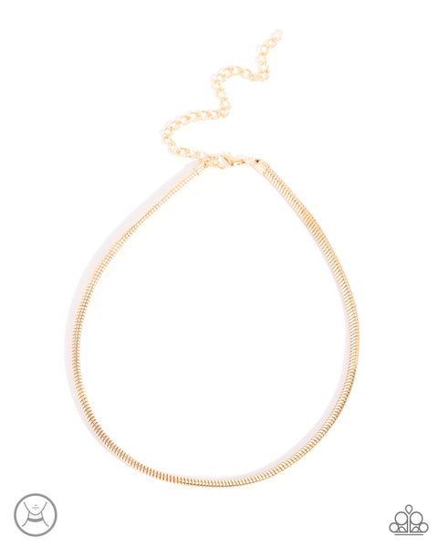 Captivating Choker - Gold Necklace Paparazzi