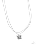 Adorable Ascension - Silver Butterfly Necklace Paparazzi