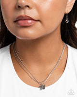 Adorable Ascension - Silver Butterfly Necklace Paparazzi