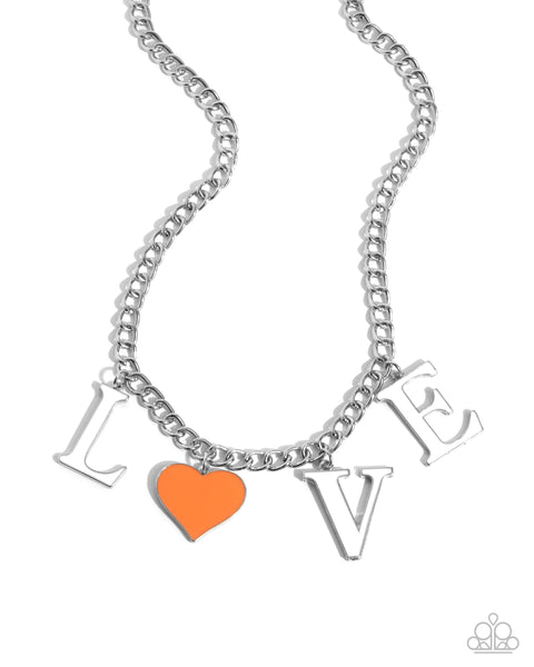 Lovely Lineup - Orange Necklace Paparazzi