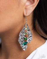 Hammered Hemisphere - Green Earrings Paparazzi