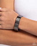 Glistening Getaway - Black Stretchy Bracelet Paparazzi