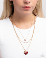 Seize the Sides - Gold Heart Necklace Paparazzi