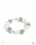 High-Class Headline - White Pearl Bracelet Paparazzi